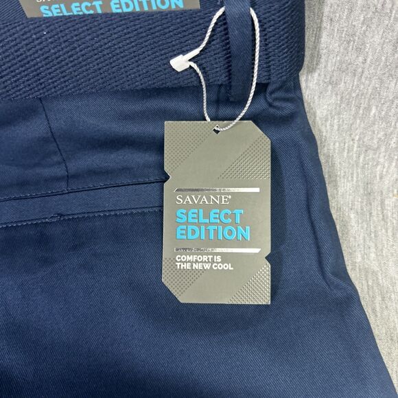 Savane Select Edition Mens Size 38 Shorts w Belt Blue Flat Front- NEW- 9” Inseam - Picture 11 of 16
